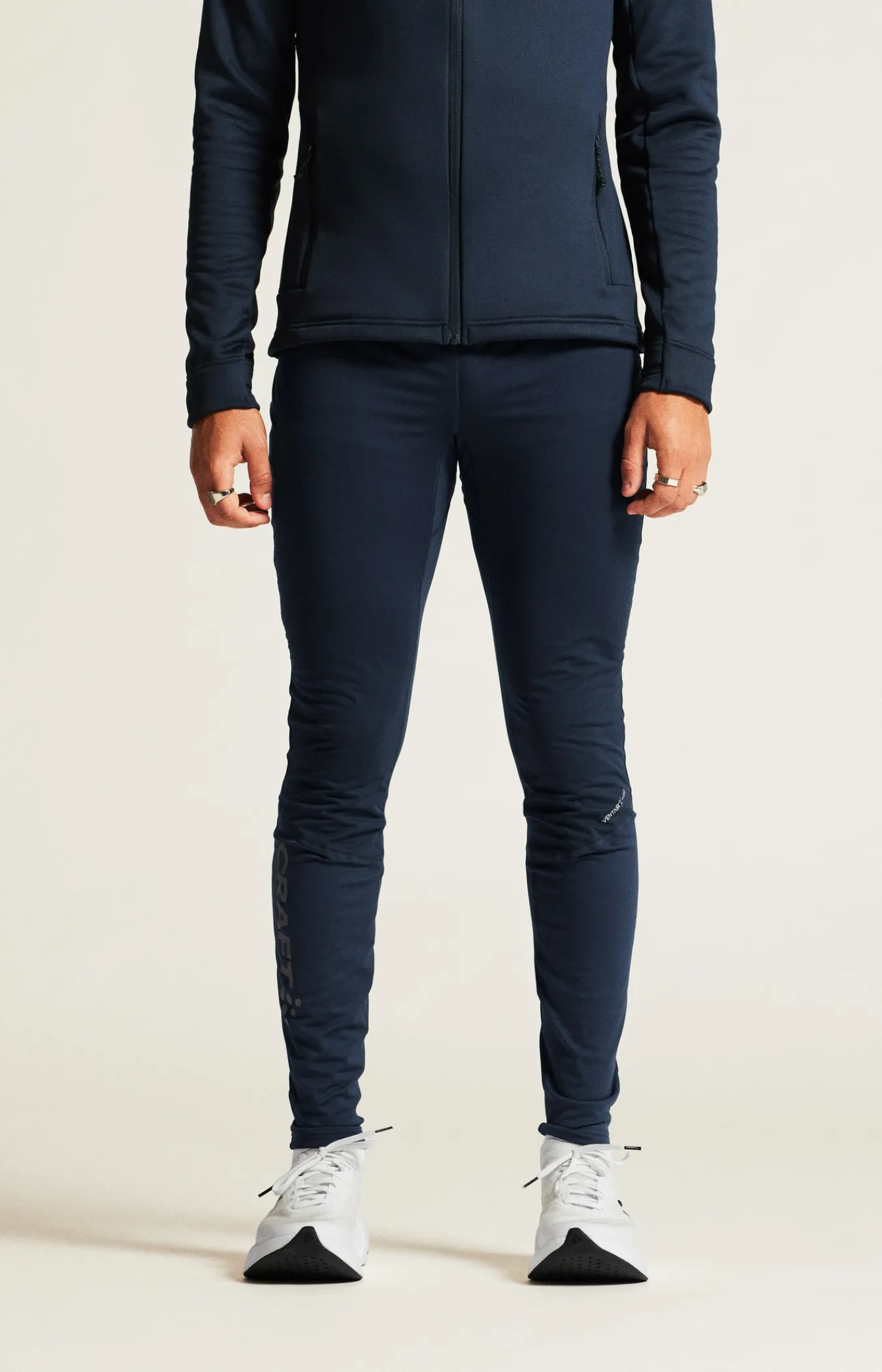Tights|Løping>Craft Sportswear ADV Essence Warm Wind Tights 2 M Blaze/Granite