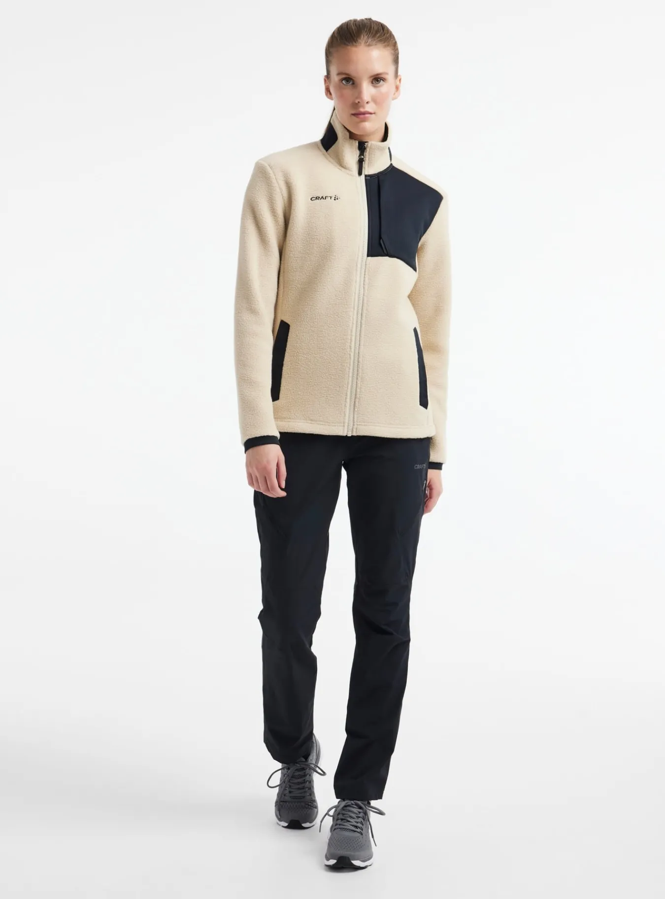 Mellomlag & Fleece|Mellomlag>Craft Sportswear ADV Explore Pile Fleece Jacket W Ecru / Black