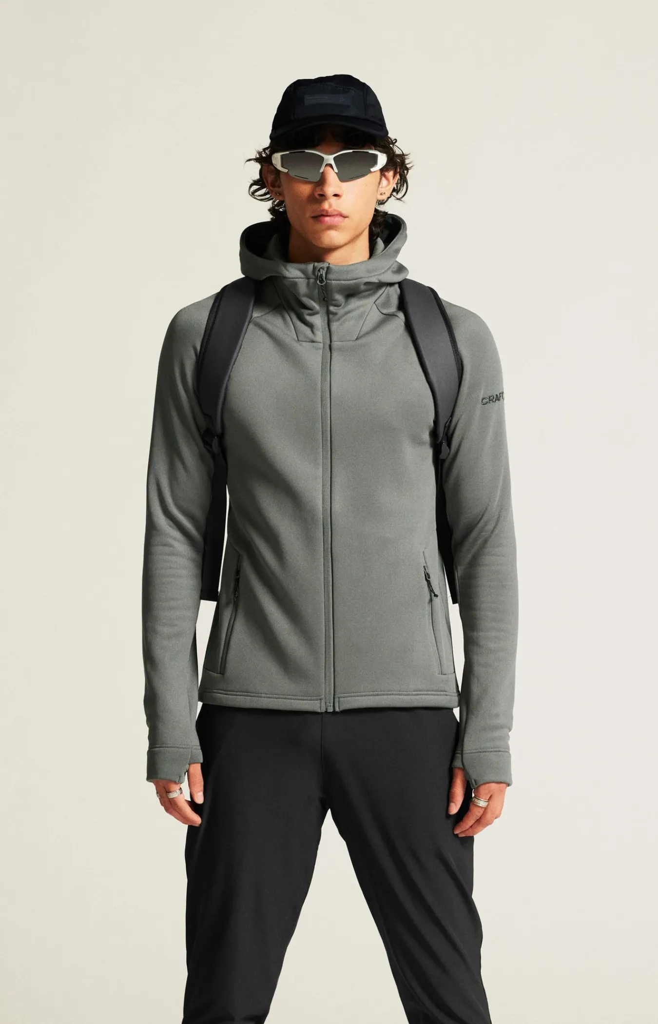 Mellomlag & Fleece|Mellomlag>Craft Sportswear ADV Explore Power Fleece Hood Jkt M Leaf