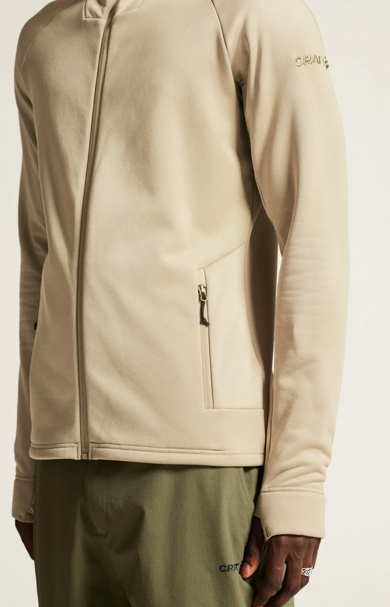 Mellomlag & Fleece|Mellomlag>Craft Sportswear ADV Explore Power Fleece Hood Jkt M Hay