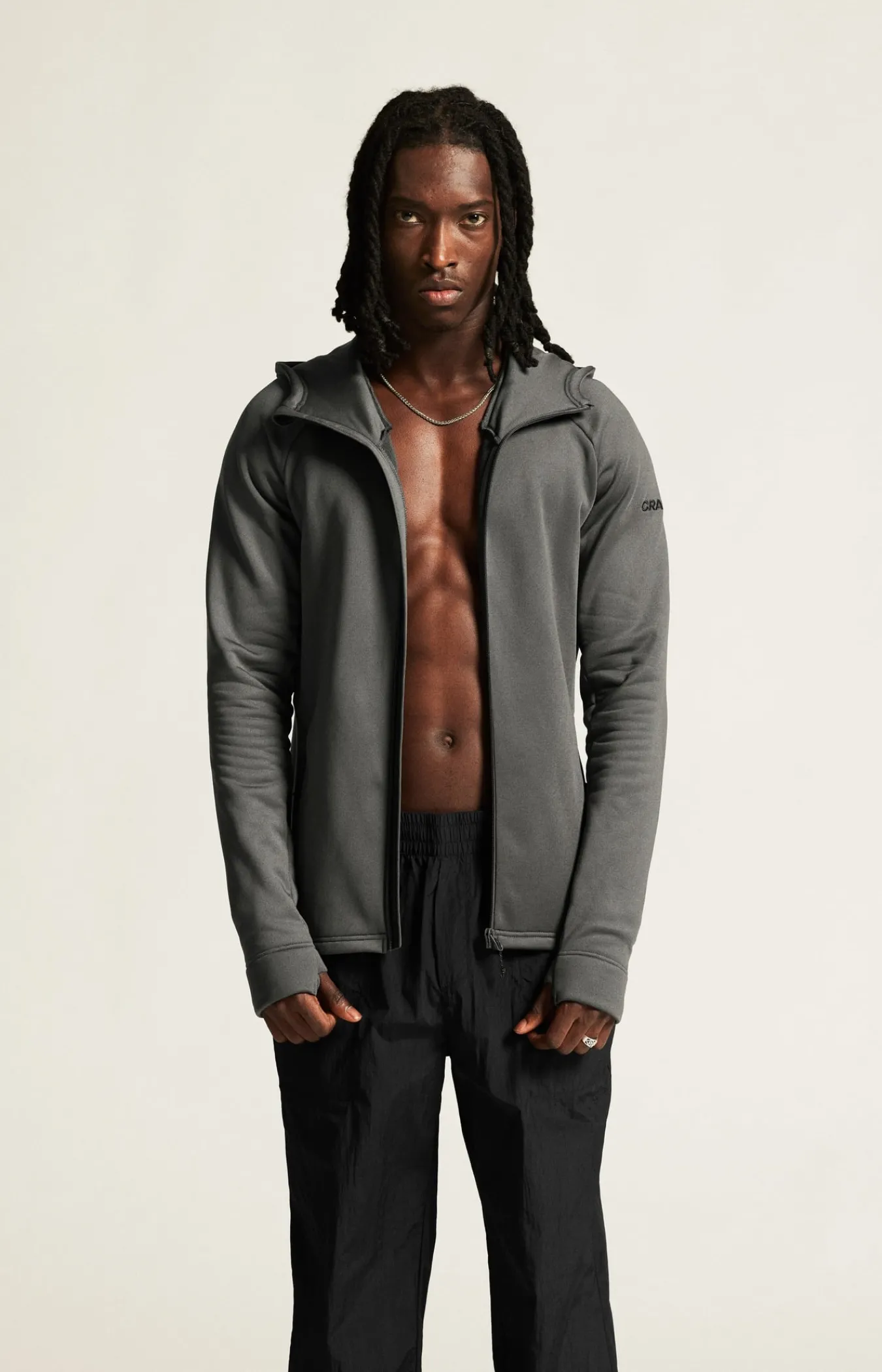 Mellomlag & Fleece|Mellomlag>Craft Sportswear ADV Explore Power Fleece Hood Jkt M Granite