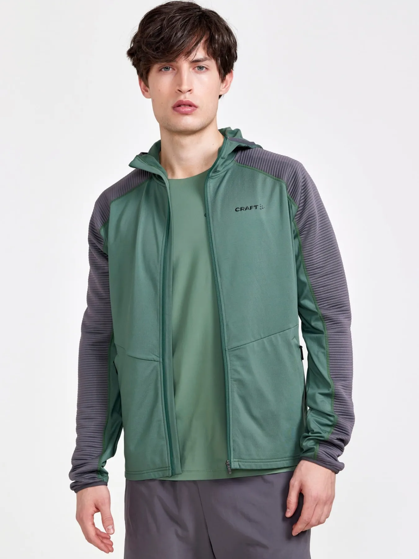 Gensere|Trening>Craft Sportswear ADV HiT Zip Hoodie M Moss-Granite
