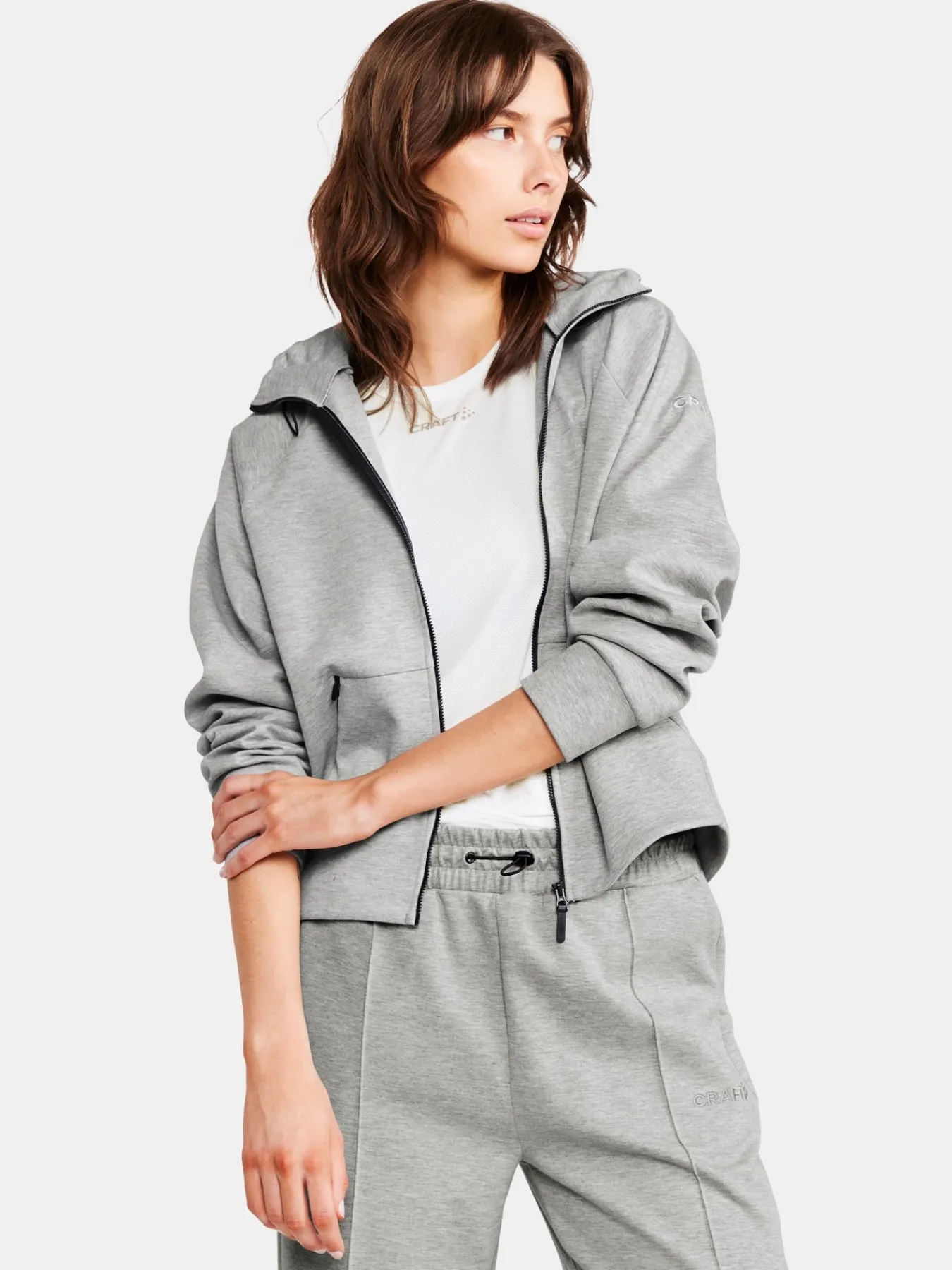 Gensere>Craft Sportswear ADV Join Fz Hoodie W Grey Melange