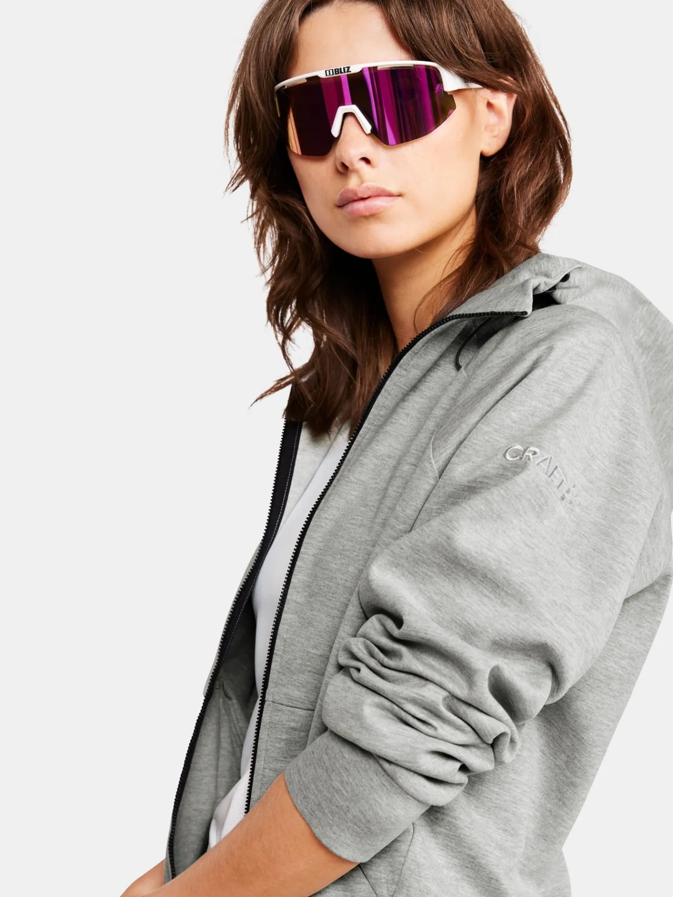 Gensere>Craft Sportswear ADV Join Fz Hoodie W Grey Melange