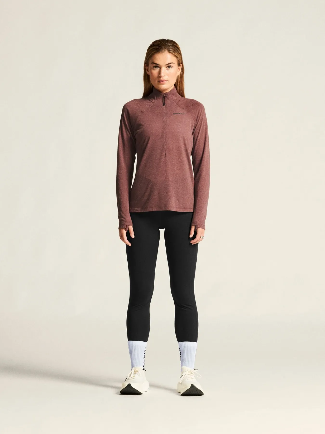 Gensere|Løping>Craft Sportswear ADV SubZ Wool LS Tee 3 W Rose Brown/Melange