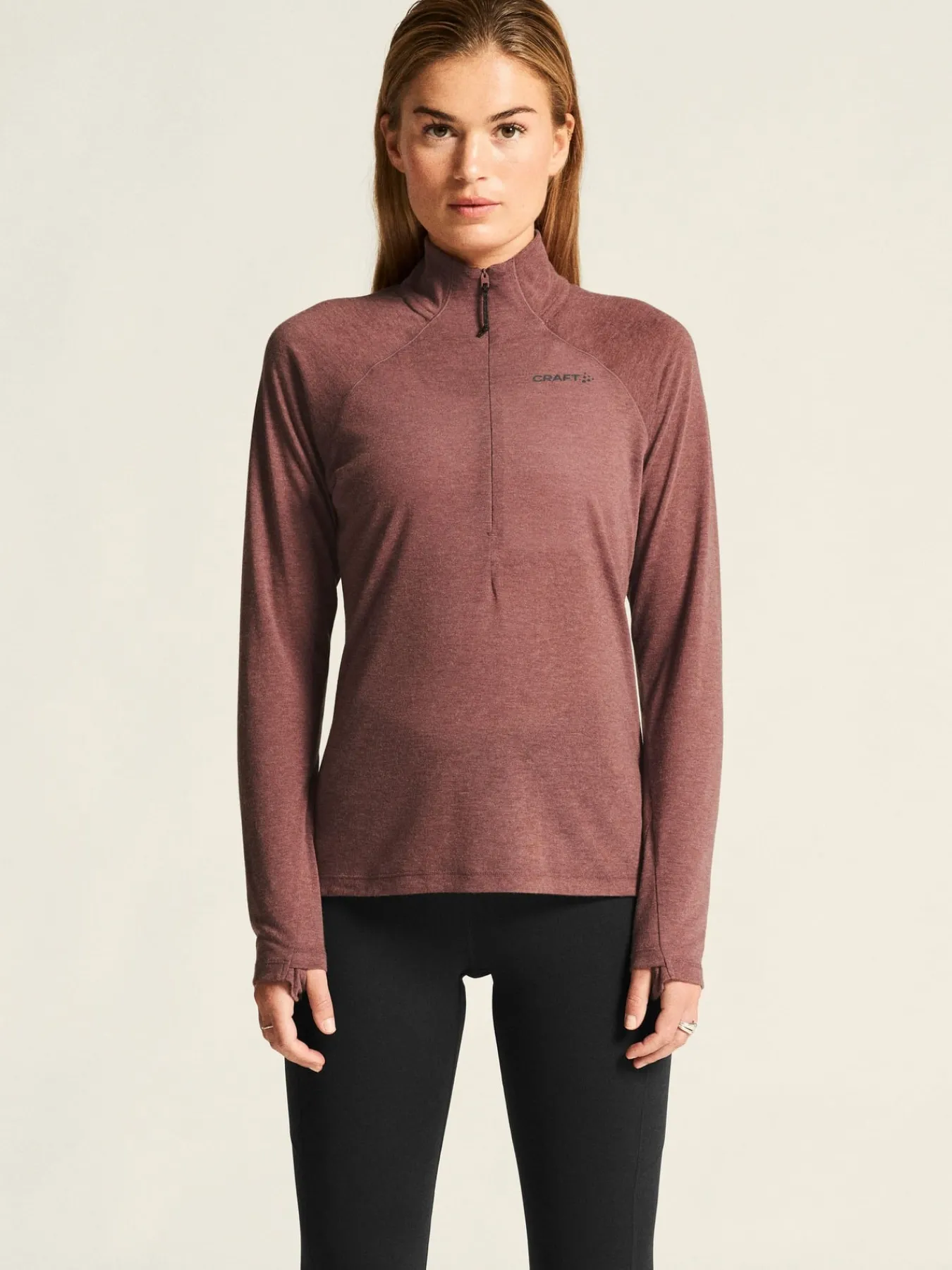Gensere|Løping>Craft Sportswear ADV SubZ Wool LS Tee 3 W Rose Brown/Melange
