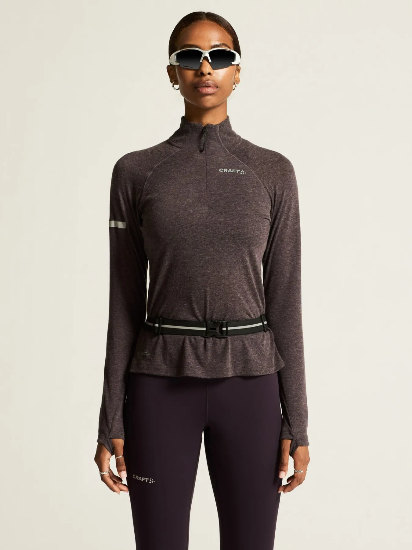 Gensere|Løping>Craft Sportswear ADV SubZ Wool LS Tee 3 W Dk Plum/Melange