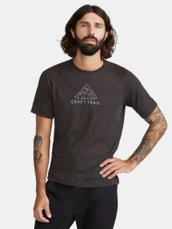 T-Skjorter & Singleter|Løping>Craft Sportswear ADV Trail Wool Ss Tee M Black Melange