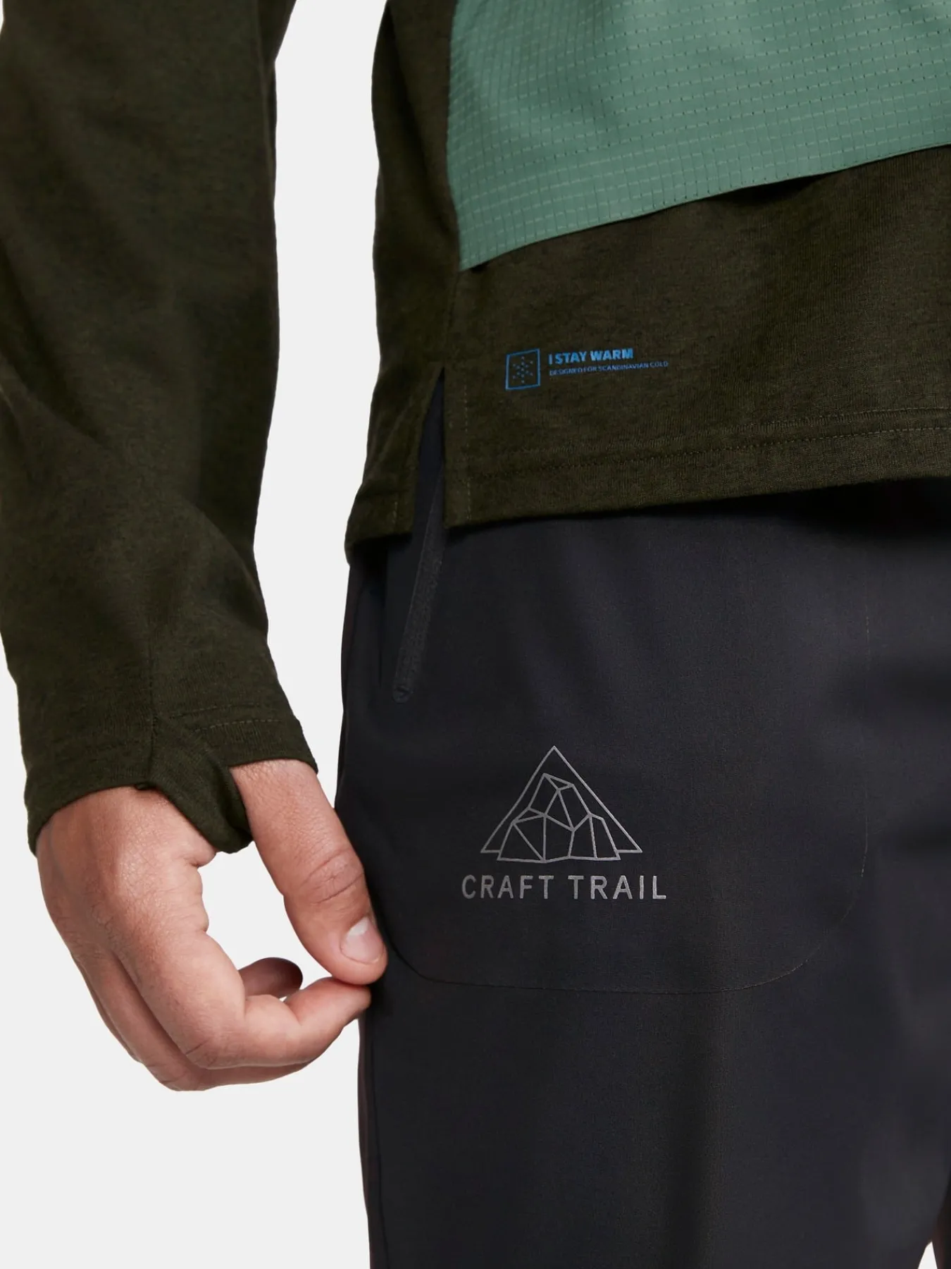 T-Skjorter & Singleter|Løping>Craft Sportswear ADV Trail Wool Wind LS Tee M Juniper-Melange