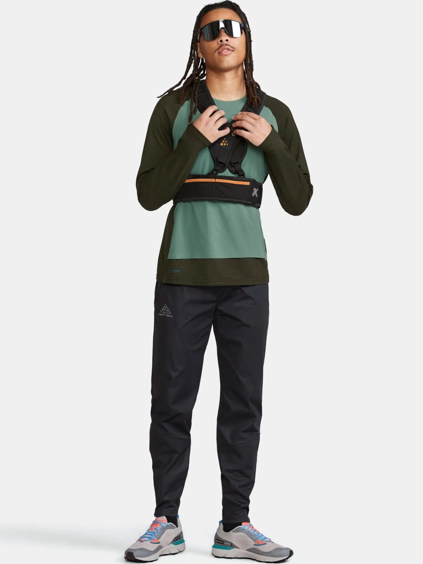 T-Skjorter & Singleter|Løping>Craft Sportswear ADV Trail Wool Wind LS Tee M Juniper-Melange