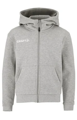 Gensere>Craft Sportswear Community 2.0 Logo Fz Hoodie Jr Grey melange