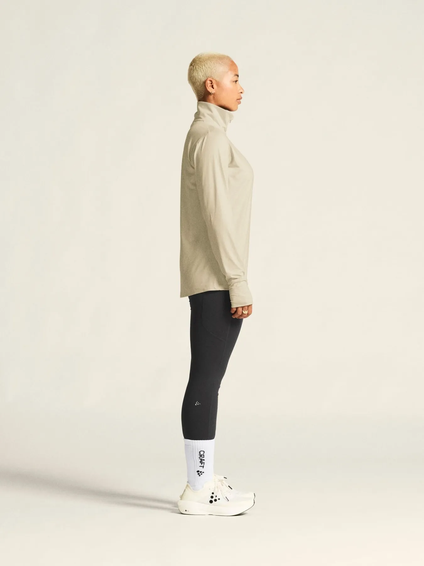 Gensere|Løping>Craft Sportswear Flow HZ LS W Plaster/Melange