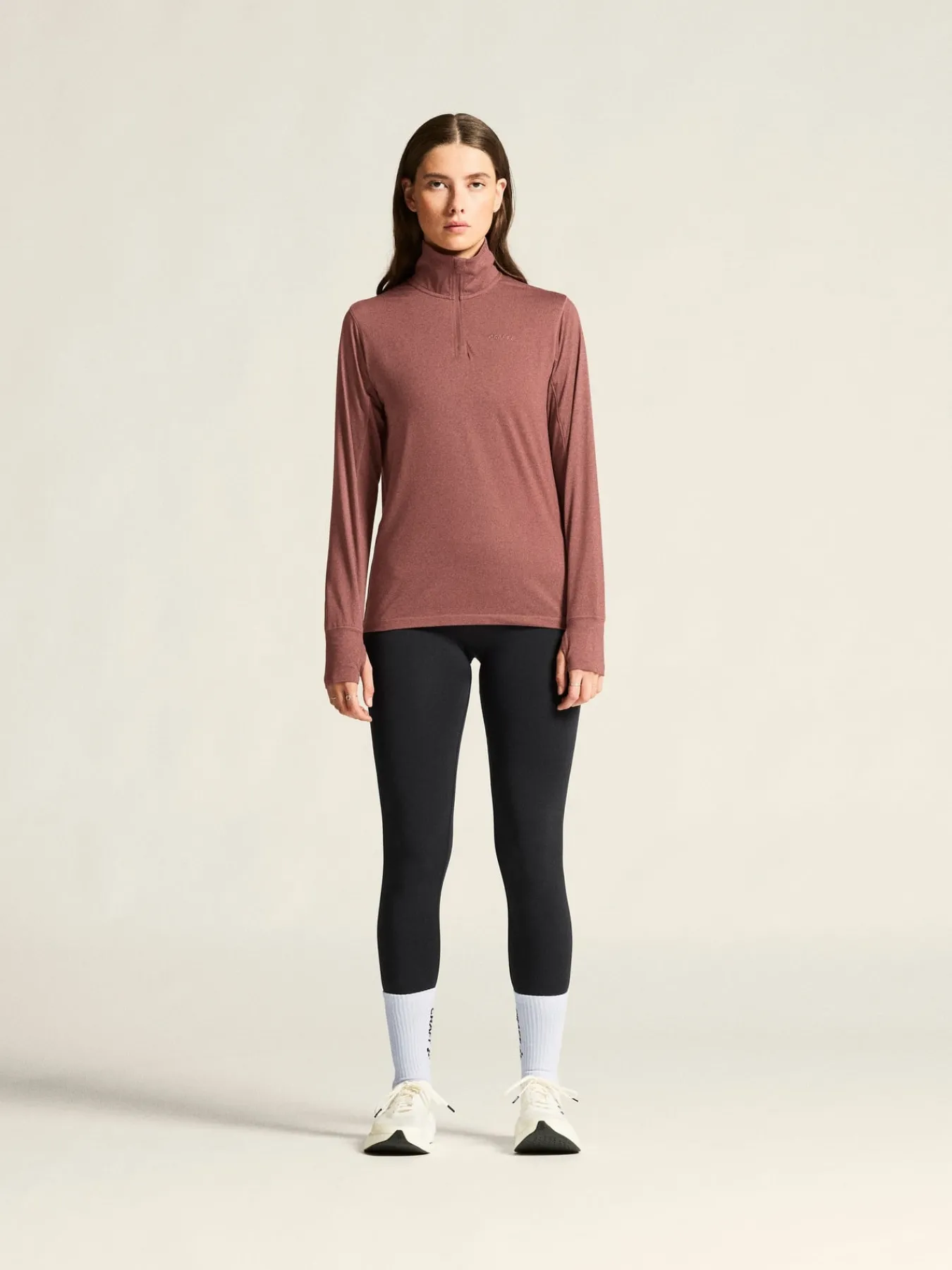 Gensere|Løping>Craft Sportswear Flow HZ LS W Rose Brown/Melange