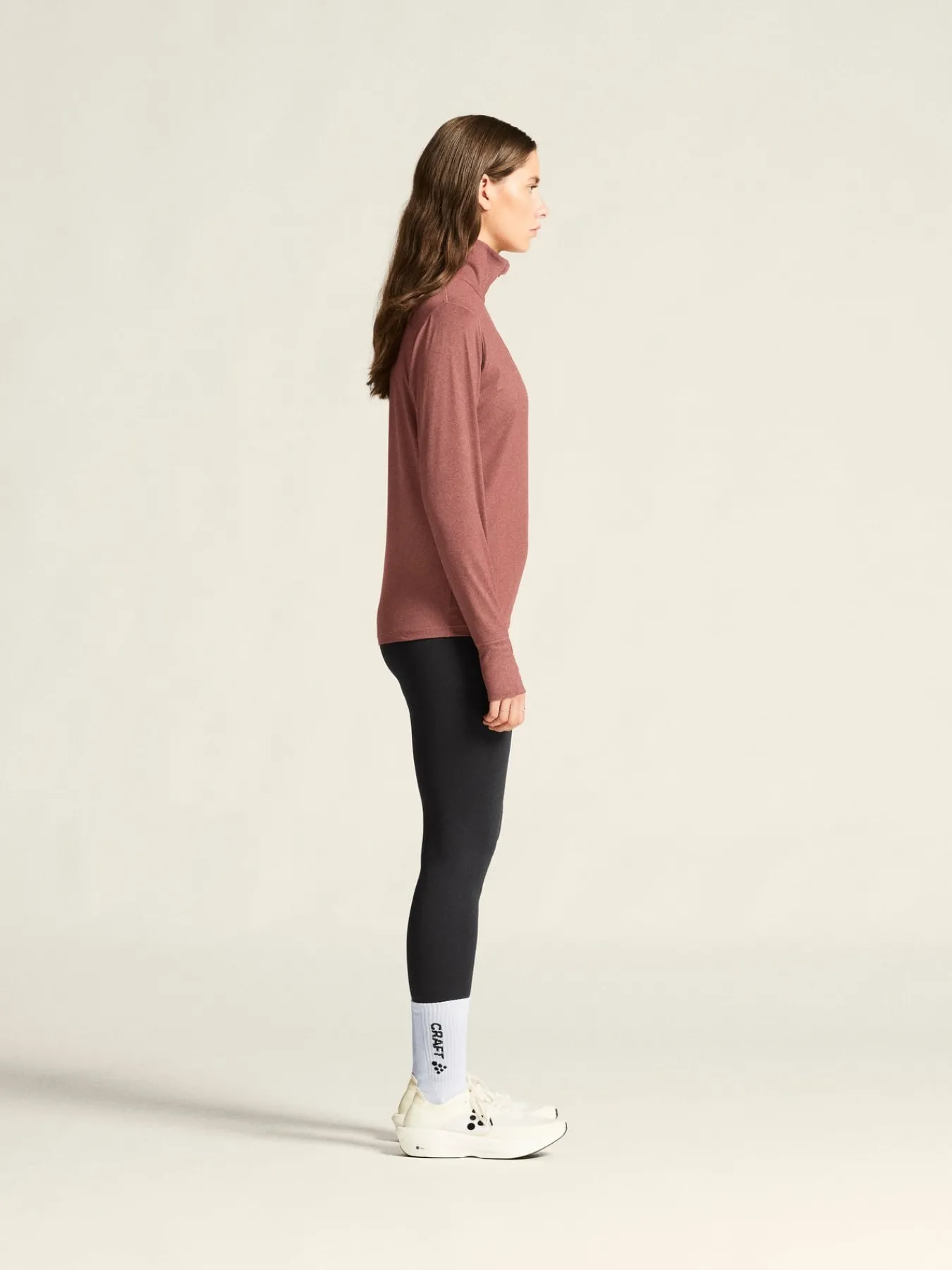 Gensere|Løping>Craft Sportswear Flow HZ LS W Rose Brown/Melange