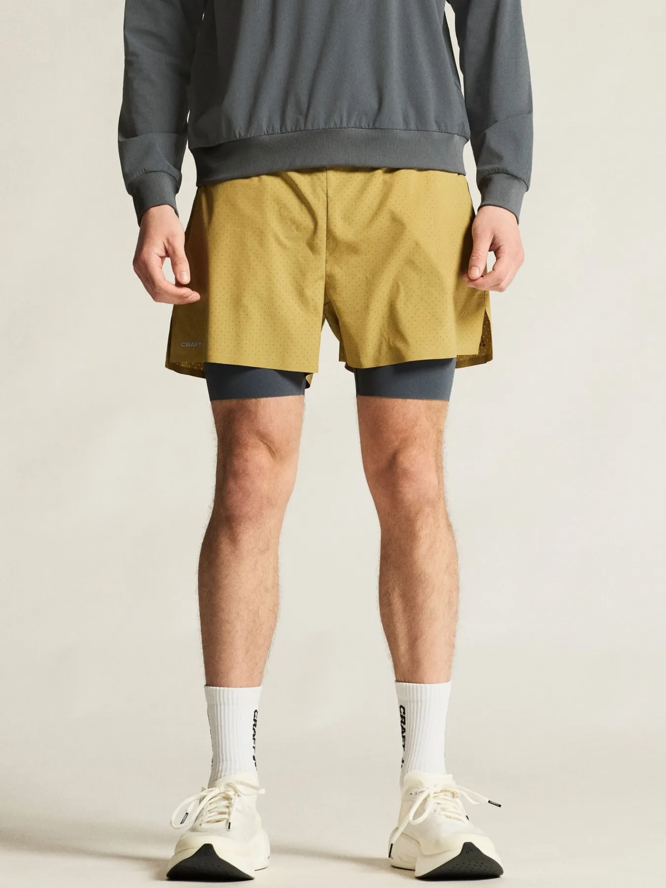 Shorts|Løping>Craft Sportswear Hypervent 2-In-1 Shorts M Khaki