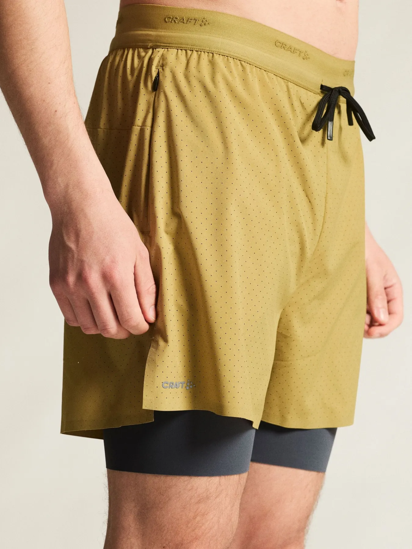 Shorts|Løping>Craft Sportswear Hypervent 2-In-1 Shorts M Khaki