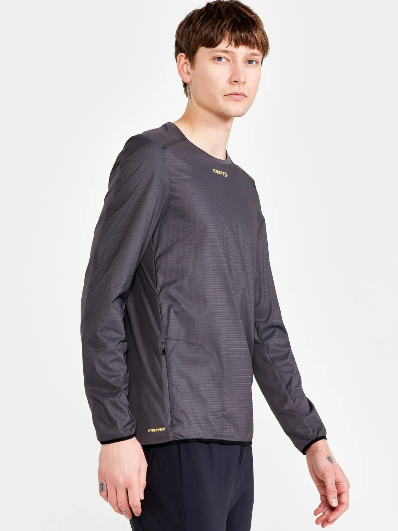 T-Skjorter & Singleter|Løping>Craft Sportswear PRO Hypervent LS Wind Top M Granite-Calm