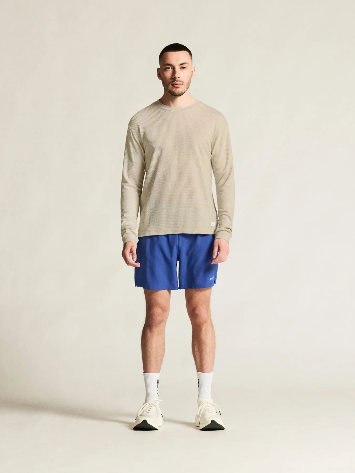 T-Skjorter & Singleter|Løping>Craft Sportswear Wool Waffle RN M Plaster