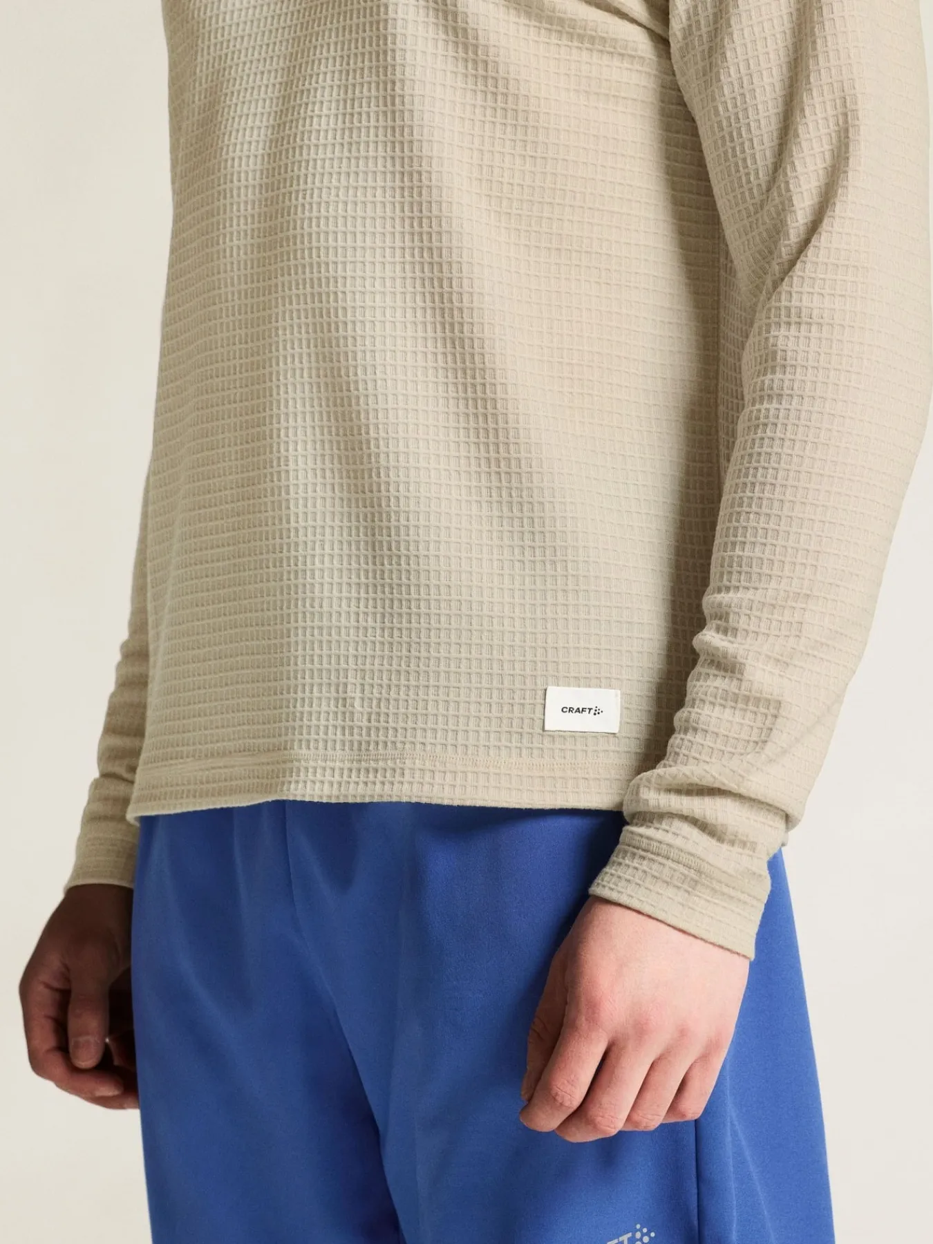 T-Skjorter & Singleter|Løping>Craft Sportswear Wool Waffle RN M Plaster