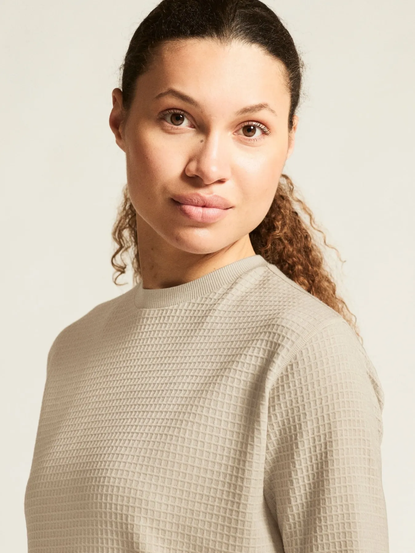 Gensere|Løping>Craft Sportswear Wool Waffle RN W Plaster