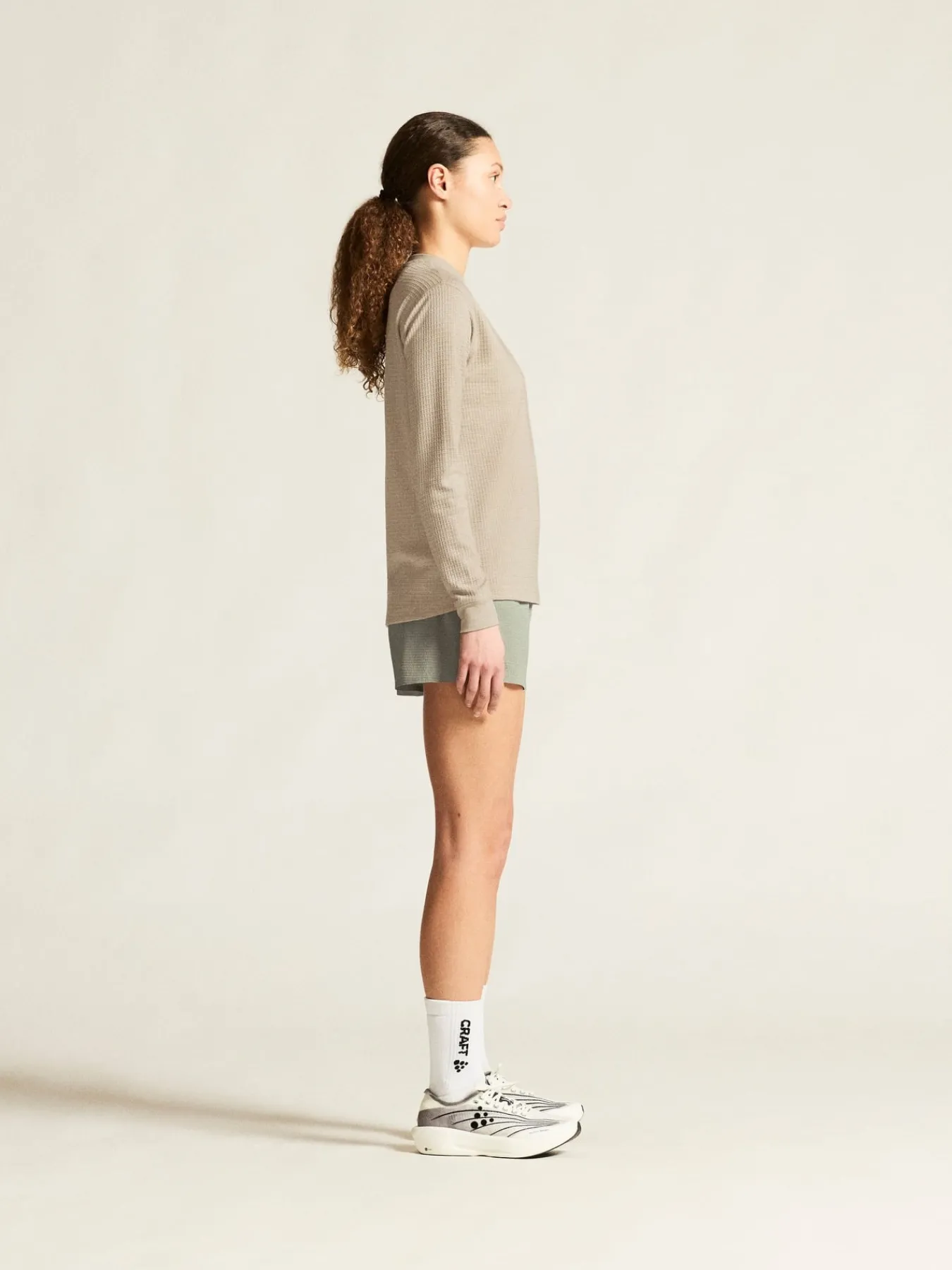 Gensere|Løping>Craft Sportswear Wool Waffle RN W Plaster